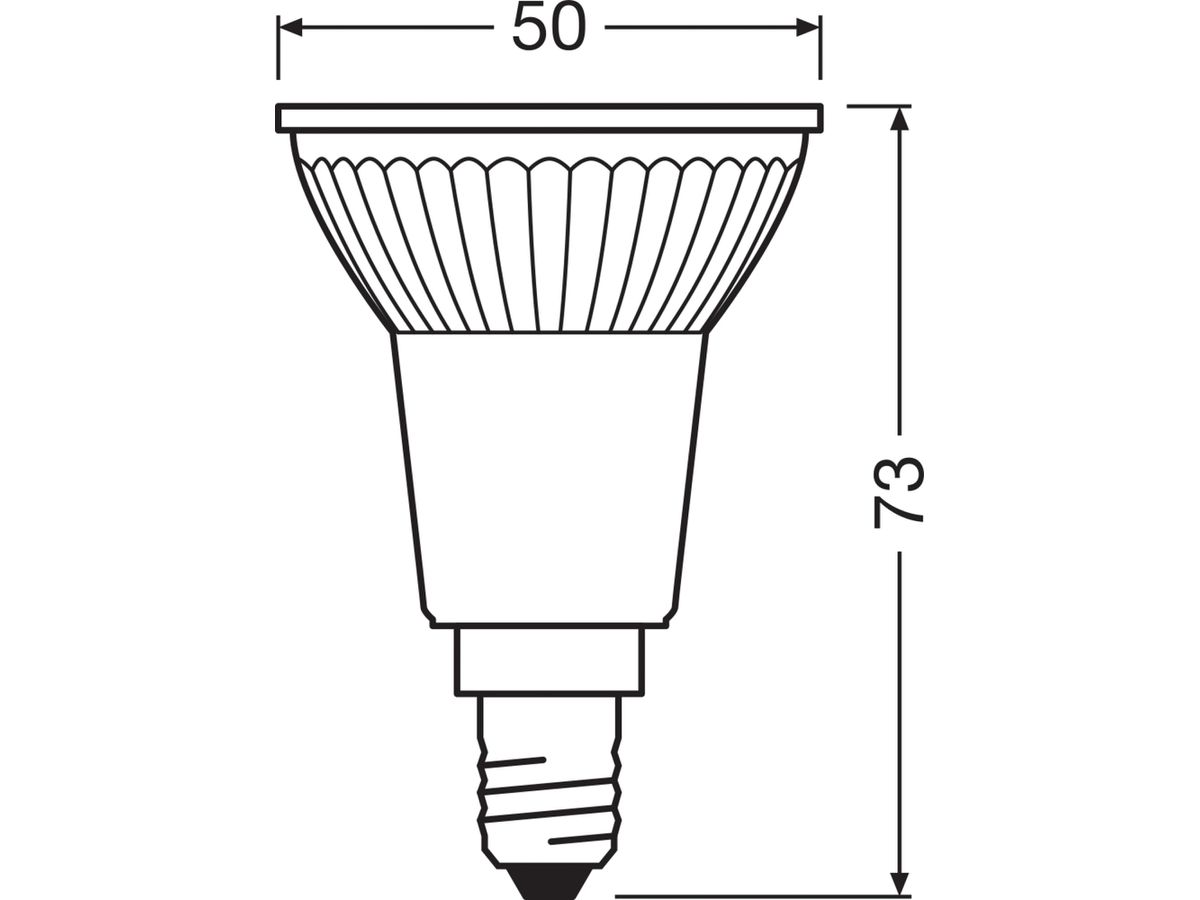 LED-Lampe LEDVANCE E14 3.7W 350lm 827 PAR16 klar 36° Ø50×73mm