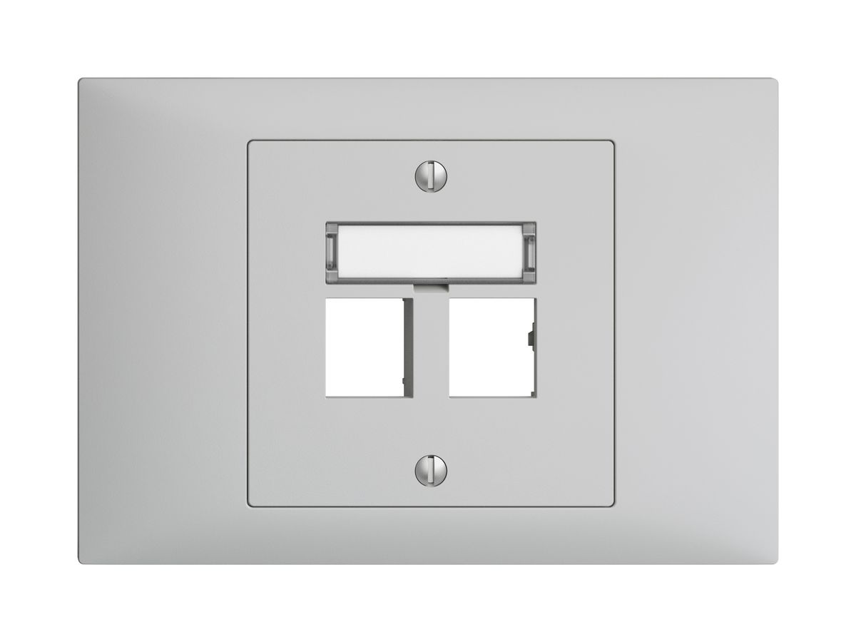EB-Montageset EDIZIOdue BKE Geradeauslass, für 2×RJ45 freenet, hellgrau