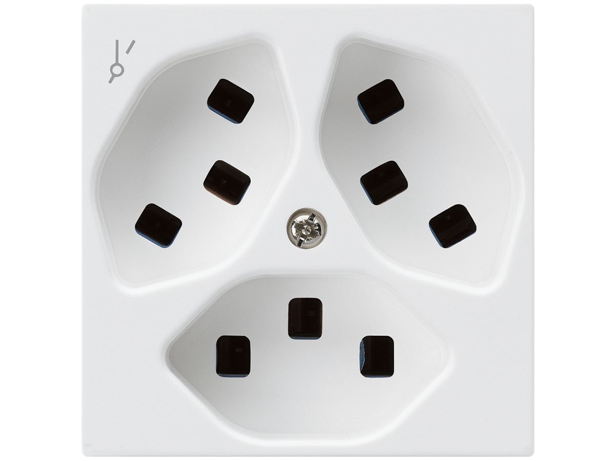 Steckdose Hager kallysto 3×T23 1×S A ultraweiss