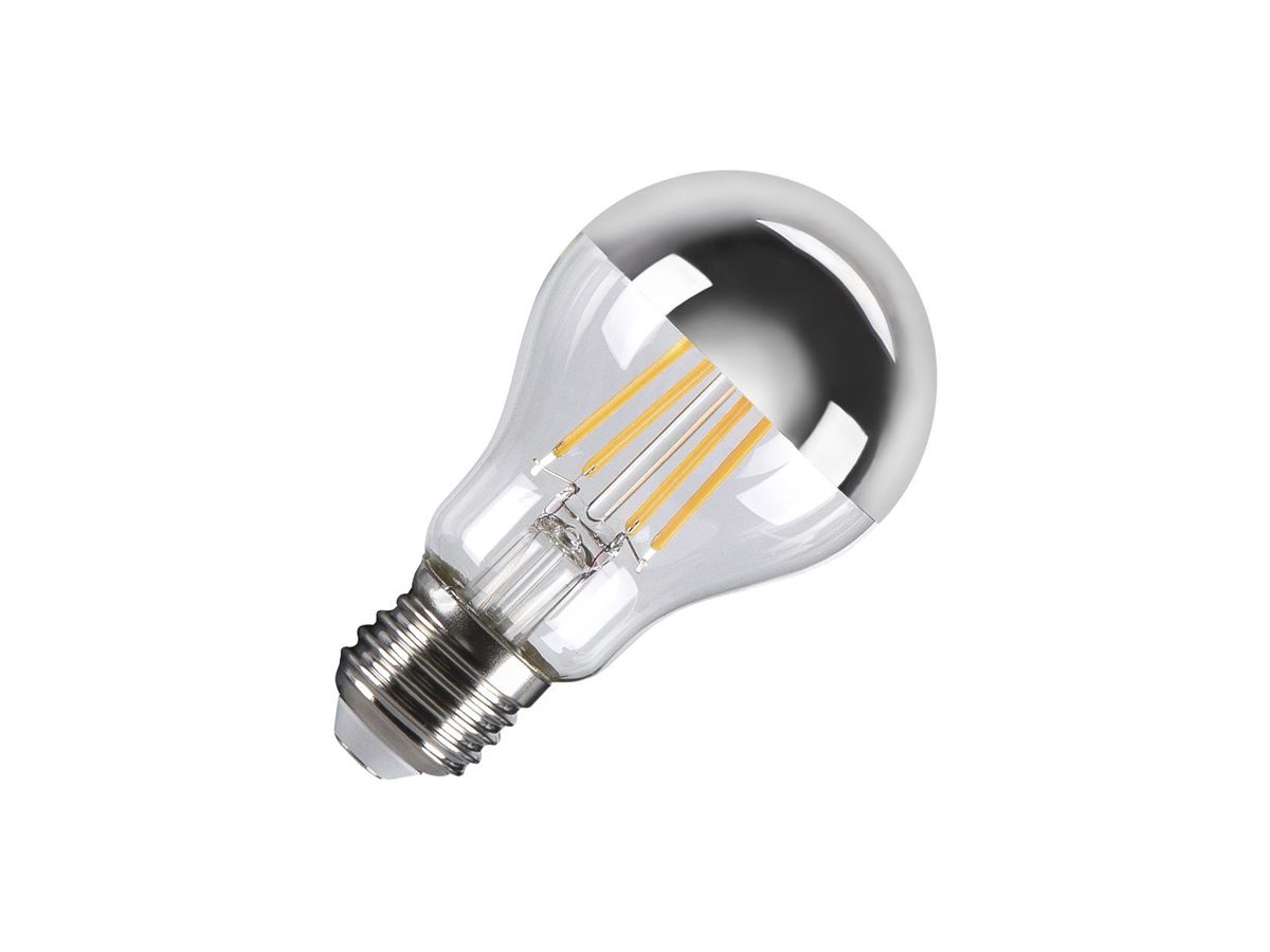 LED-Lampe SLV A60 E27 7.5W 720lm 2700K klar silbrig verspiegelt DIM