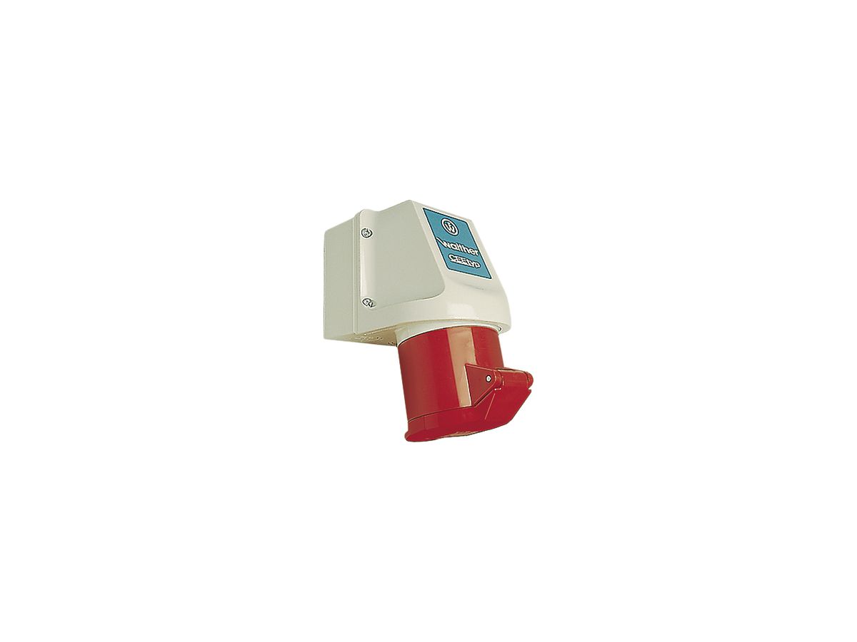AP-Wandsteckdose CEEtyp 5L 16A IP44, 6h, Kontakte vernickelt SL