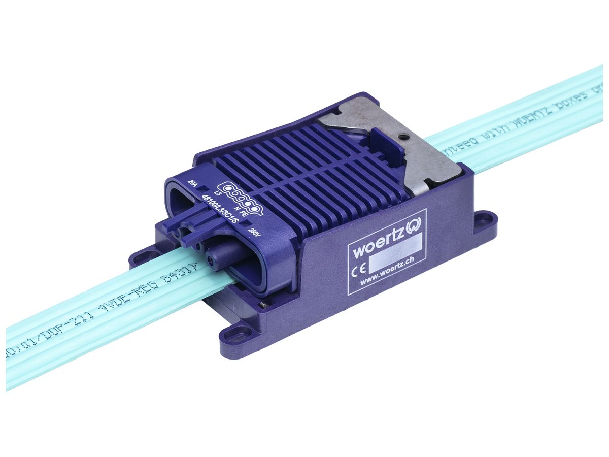Schnellanschlussdose Woertz für Flachkabel Power 5×2.5mm² L3 3P C1