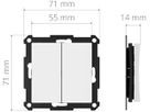 AP/UP-RF-Taster Plejd WPH-01-55W 2-fach Bluetooth für Rahmen 55mm ws