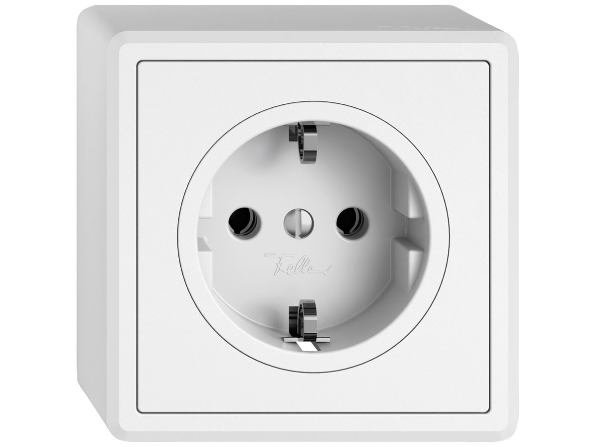 AP-Steckdose EDIZIO.liv SNAPFIX® SCHUKO 16A 230V 74×74mm weiss