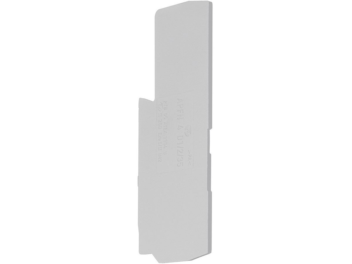 Abschlusswand Hager für KYA04LH3 L-Klemmen 4mm² grau