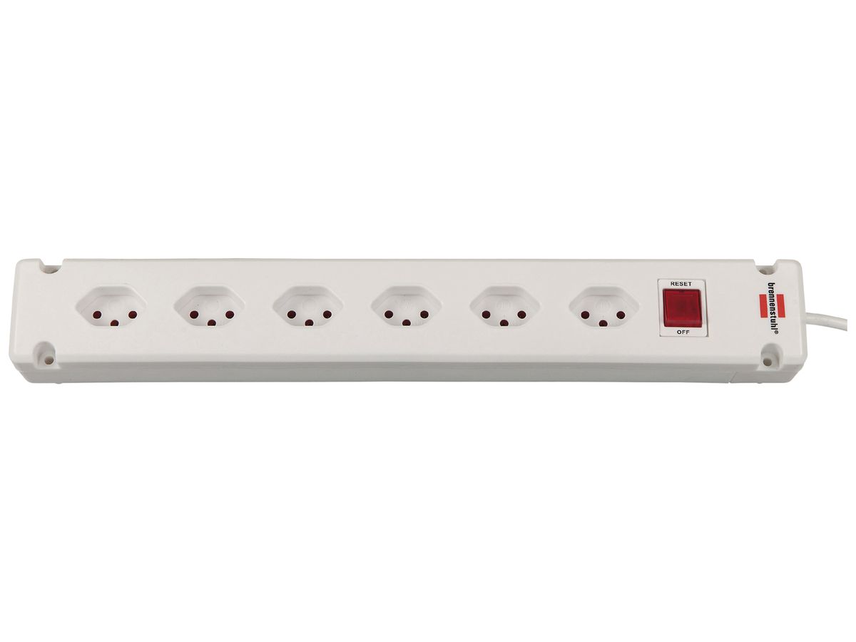 Steckdosenleiste Bremounta Schalter 6×T13 90° 3m H05VV-F 3×1mm² ws