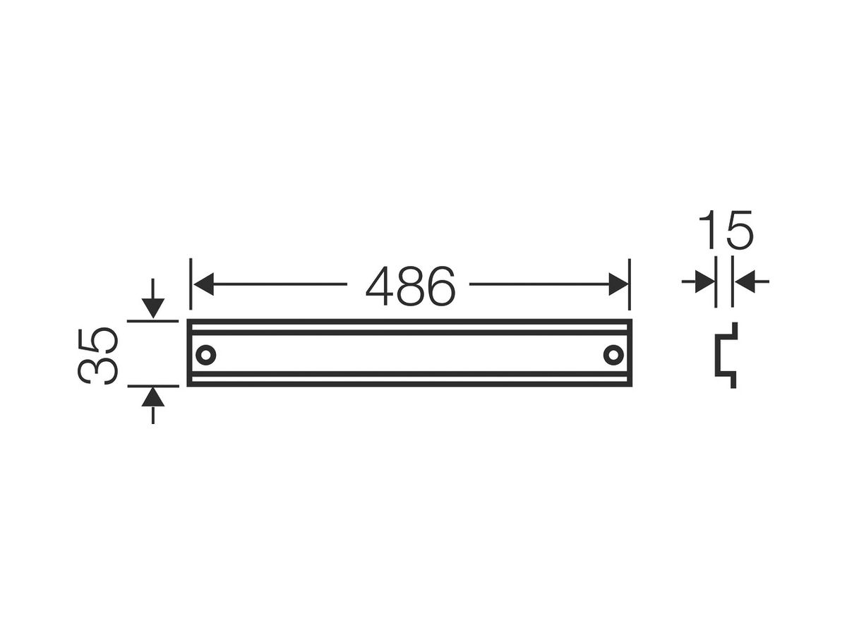Profilschiene DIN-35 L 486 zu Apparategehäuse Gr.3 und 4