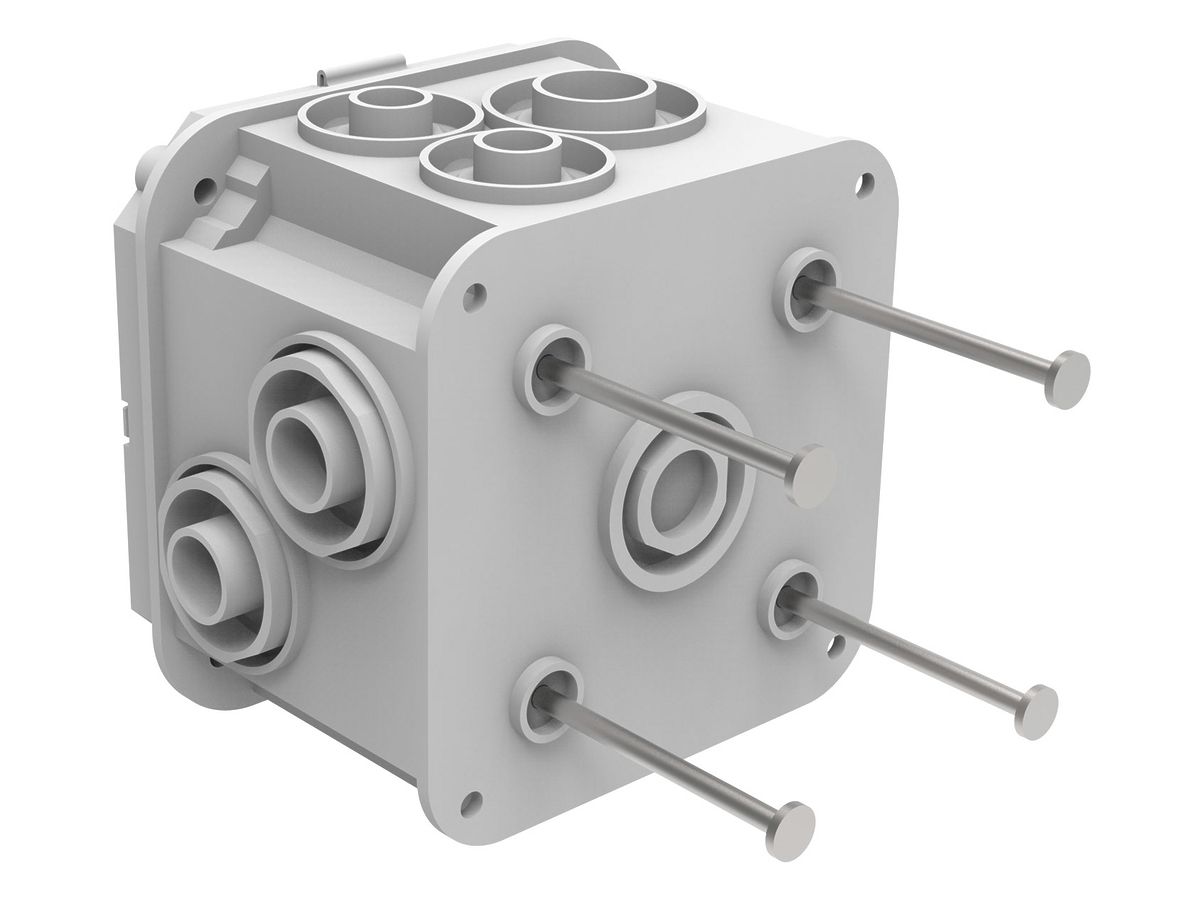 UP-Einlasskasten Spotbox UP1, 1×1, mit Nägel, grau