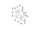 Befestigungswinkel 60×60×40mm tauchfeuerverzinkt