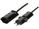 Verlängerungskabel MAX HAURI Td 3×1mm² 3m schwarz 180° Stecker Clip-Clap T12/13