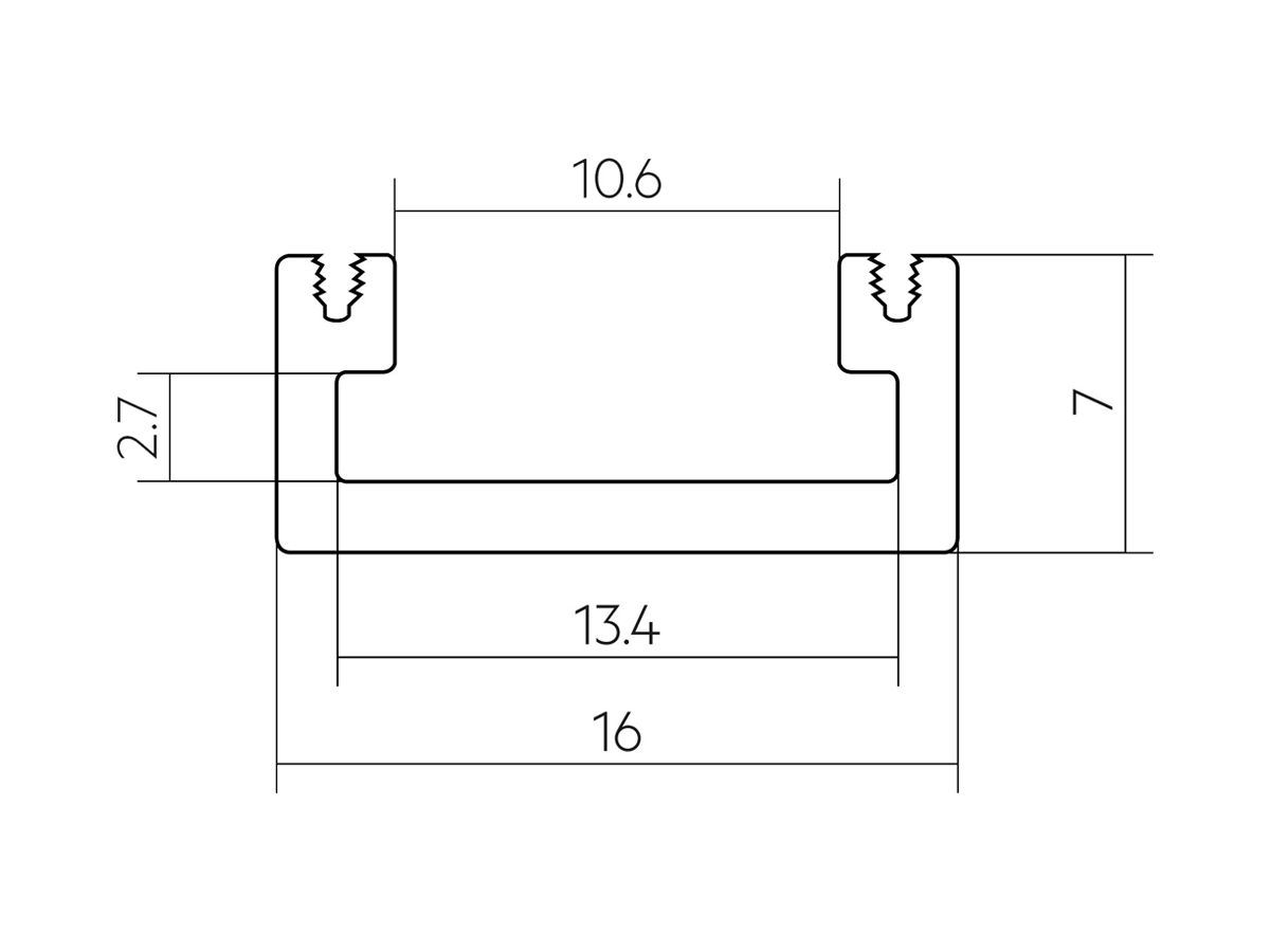 AP-Profil Tridonic ACL 2000×16×7.5mm aluminium