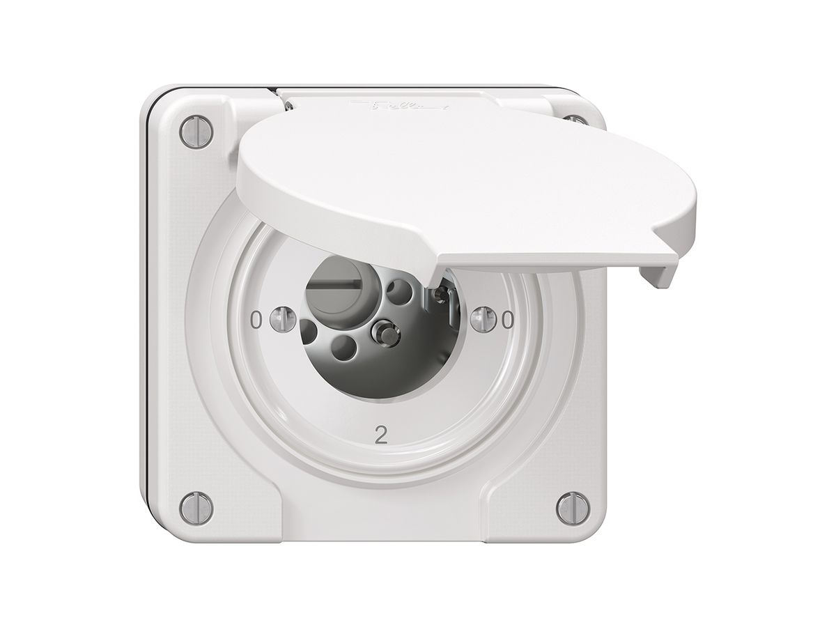 NUP-Drehschalter NEVO, 2/3L, ohne Zylinder, KS, 0-1-0-2, weiss
