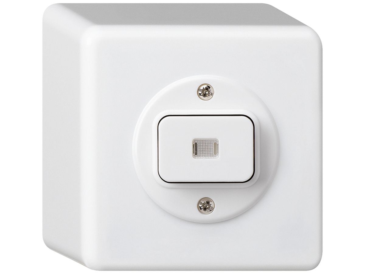 AP-Druckschalter basico beleuchtet 3/1L weiss