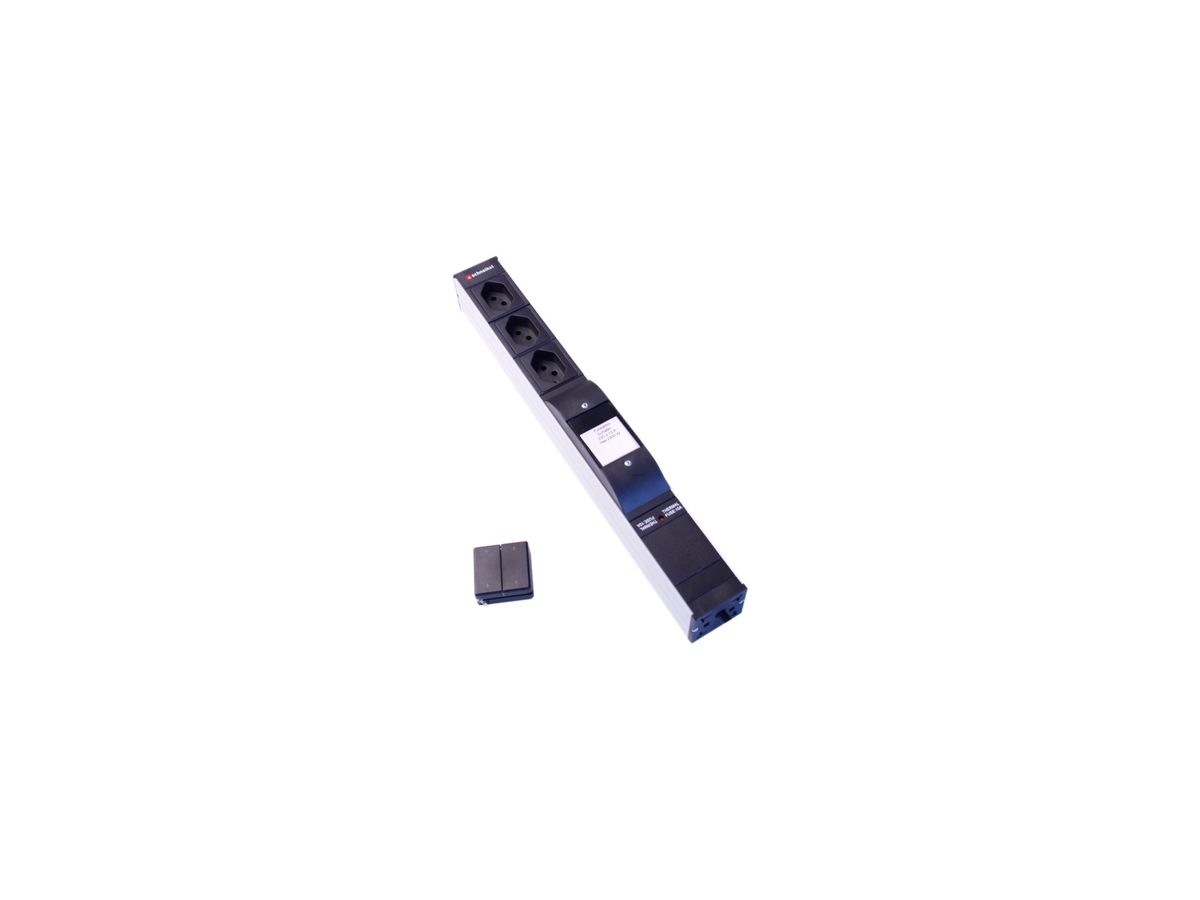 Steckdosenleiste 3×T13 schwarz 3m T12 Protector+Schalter