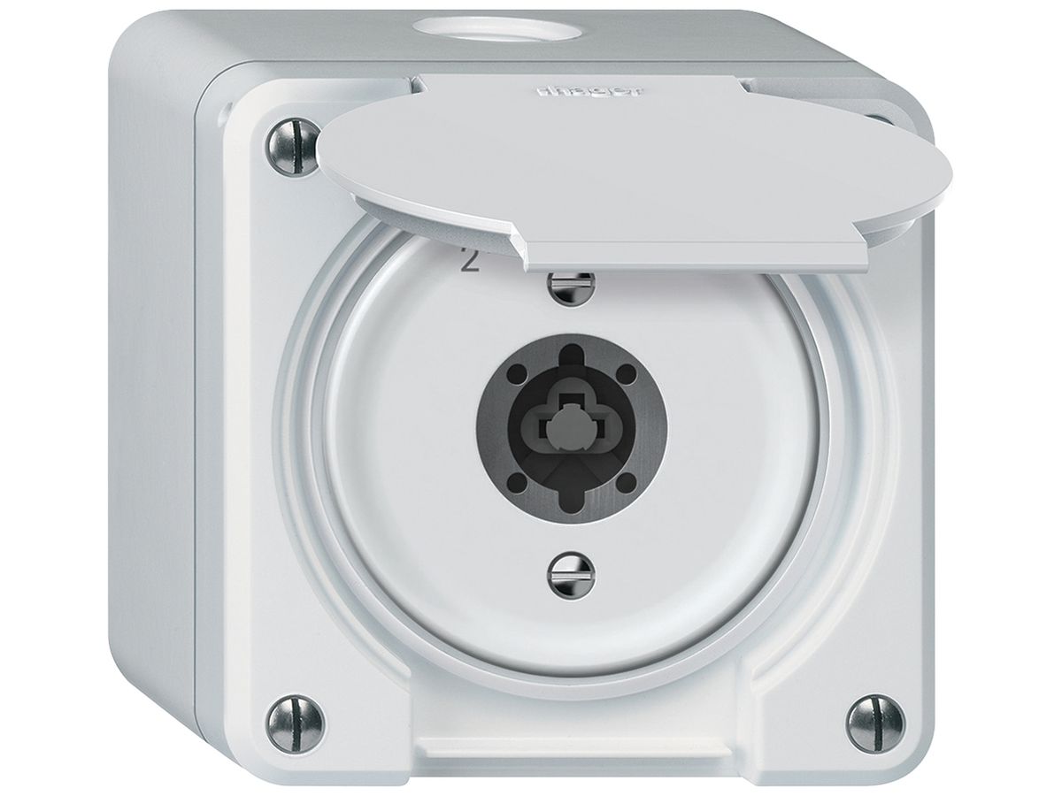 AP-Schlüsselschwenktaster robusto 1P 2NO 2CO 20A 250V 86×86mm weiss