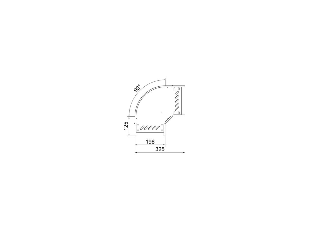 Bogen BET RB 90° 60×200mm Edelstahl A2 blank