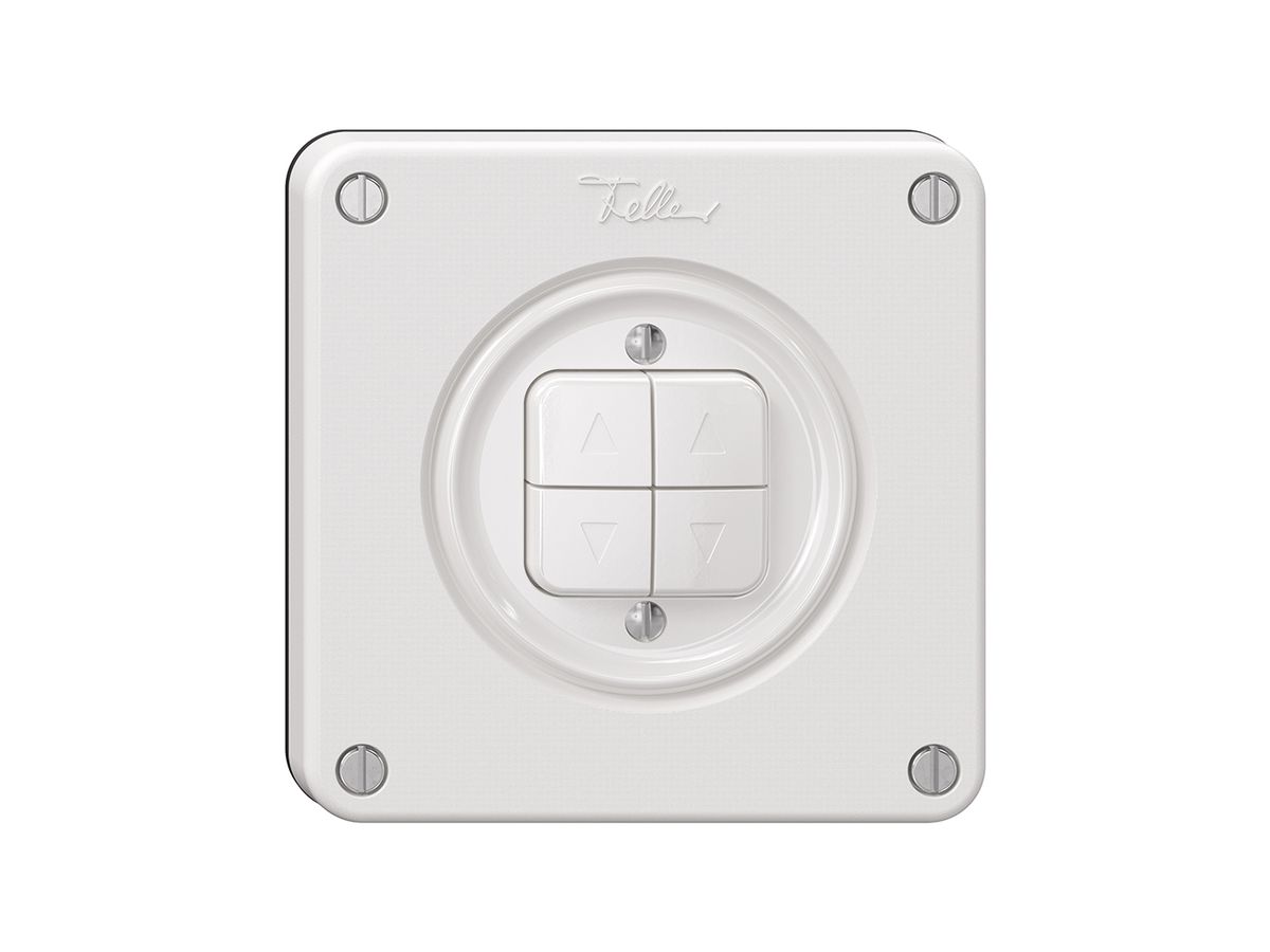 Storentaster NEVO, 2-Kanal, Einbautiefe 18 mm, 87×87 mm, weiss