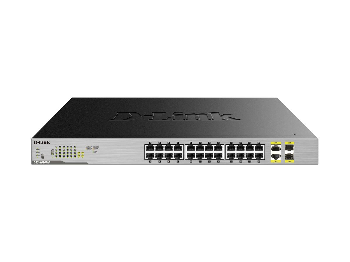 Switch D-LINK DGS-1026MP, 26-Port Layer2 unmanaged Gigabit PoE+
