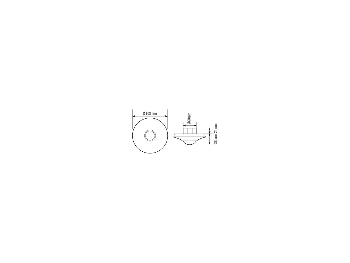 UP-Präsenzmelder KNX ESYLUX PD-C 360i/8 KNX UP, weiss