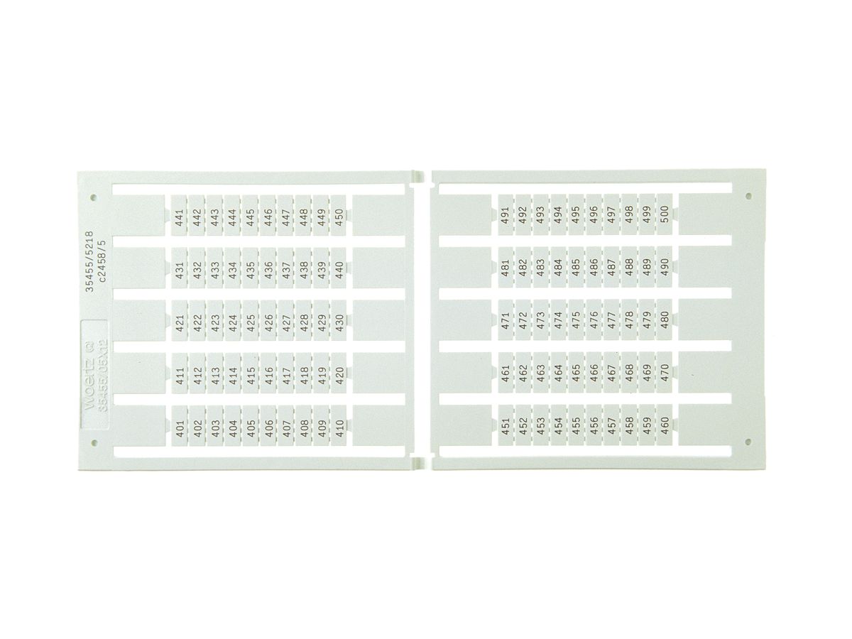 Bezeichnungsschildchen 5×12mm unbeschriftet, 5 Kart. zu 100