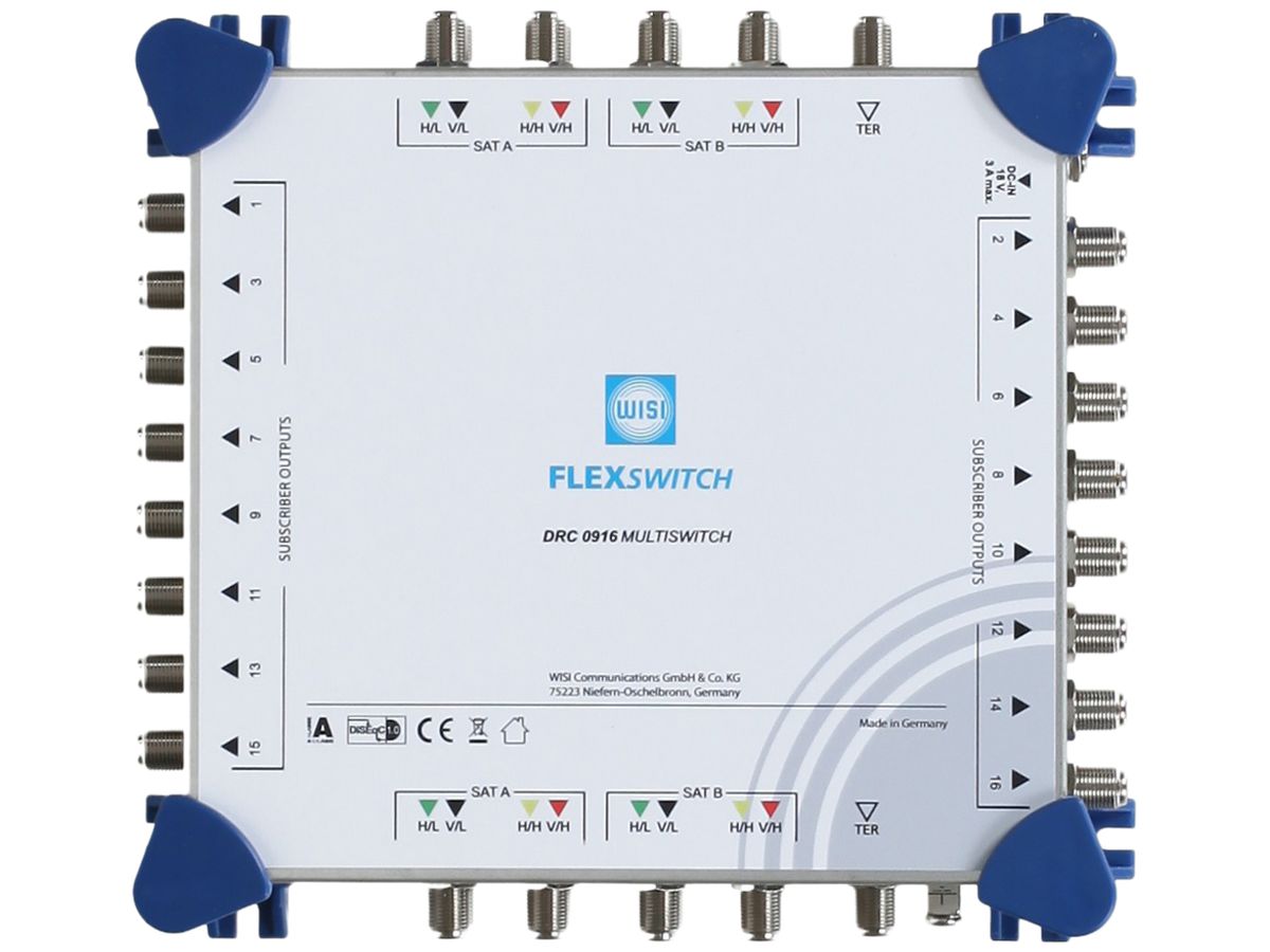Multischalter WISI FLEXSWITCH 9/16, Kaskade, terrestrisch passiv