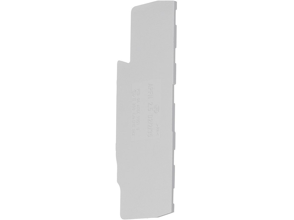 Abschlusswand Hager für KYA02LH4 L-Klemmen 2.5mm² grau