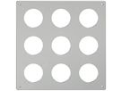 Montageplatte ELEMENT SNAPFIX® 3×3 horizontal und vertikal 325×325mm Aluminium