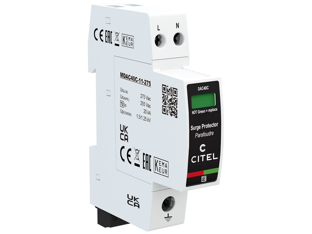 Überspannungsableiter Citel DAC40CS-11-275, Typ 2, 2-polig