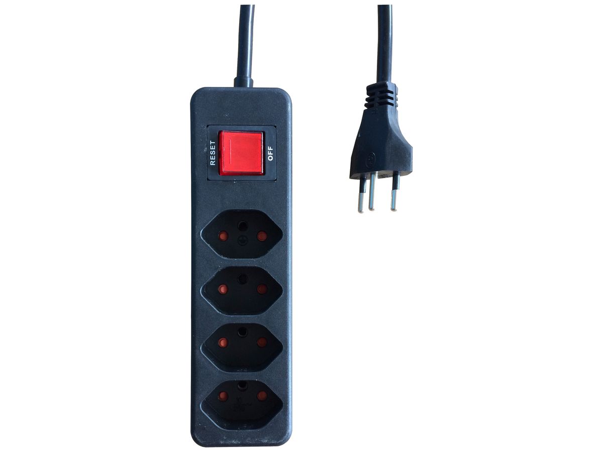 Steckdosenleiste ELBRO 4×T13 10A 2300W 5m schwarz IP20