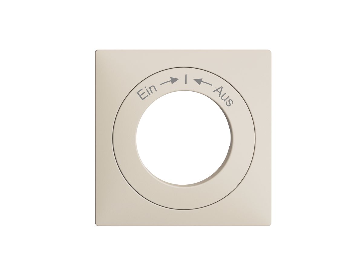 Frontset Ein->I<-Aus EDIZIOdue crema, 60×60mm für Schlüsselschalter