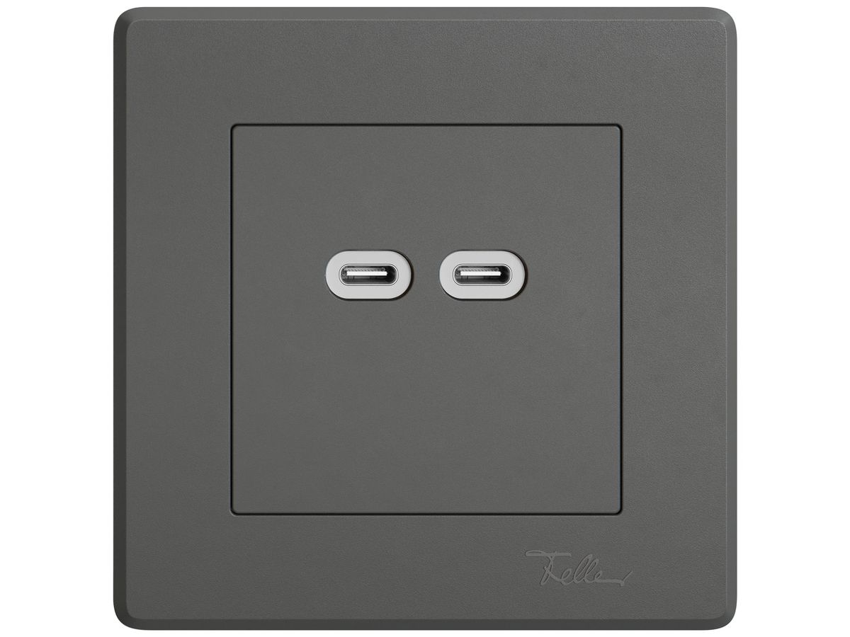 UP-USB-Ladesteckdose EDIZIO.liv SNAPFIX® 230VAC 18W 2×USB Typ C dgu