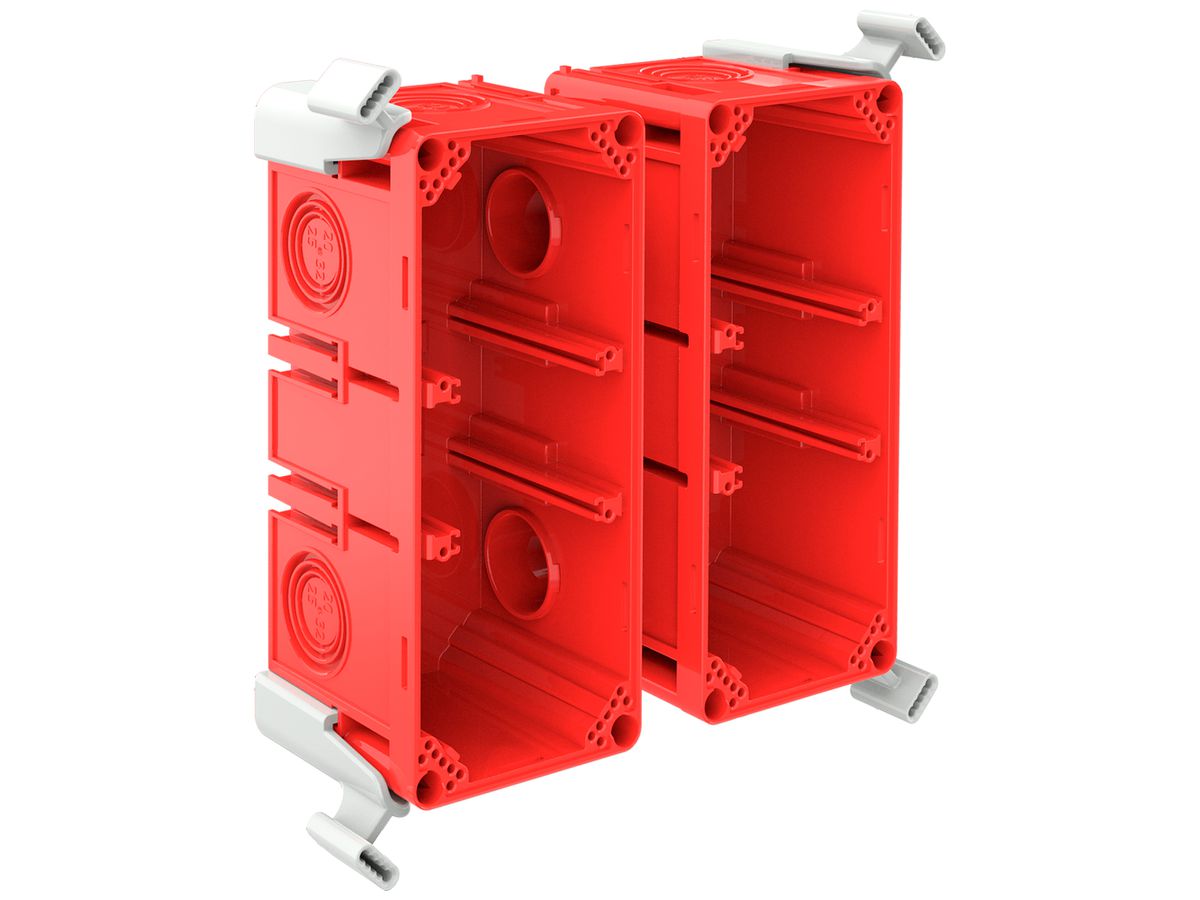 Einlasskasten CRALLO-LEU 178×178×73mm 2×2 Halogenfrei rot