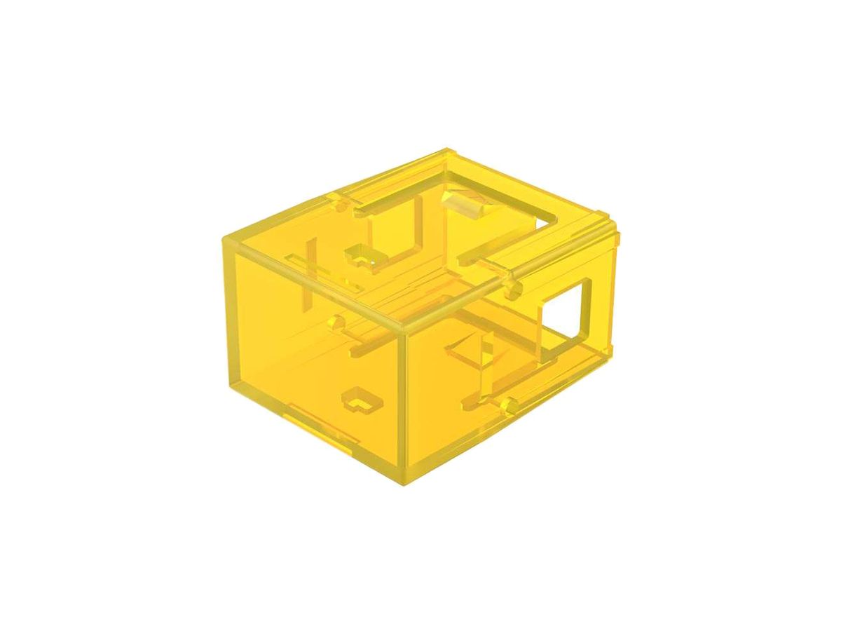 Druckhaube EAO02 gelb flach 17.5×25.4mm Kunststoff transluzent