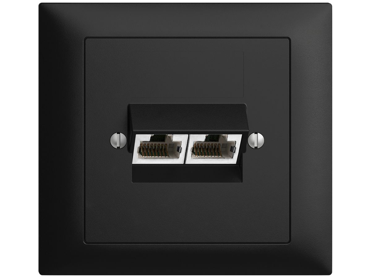 EB-Dose 2×RJ45/s 8P getr. EDIZIOdue schwarz ITplus
