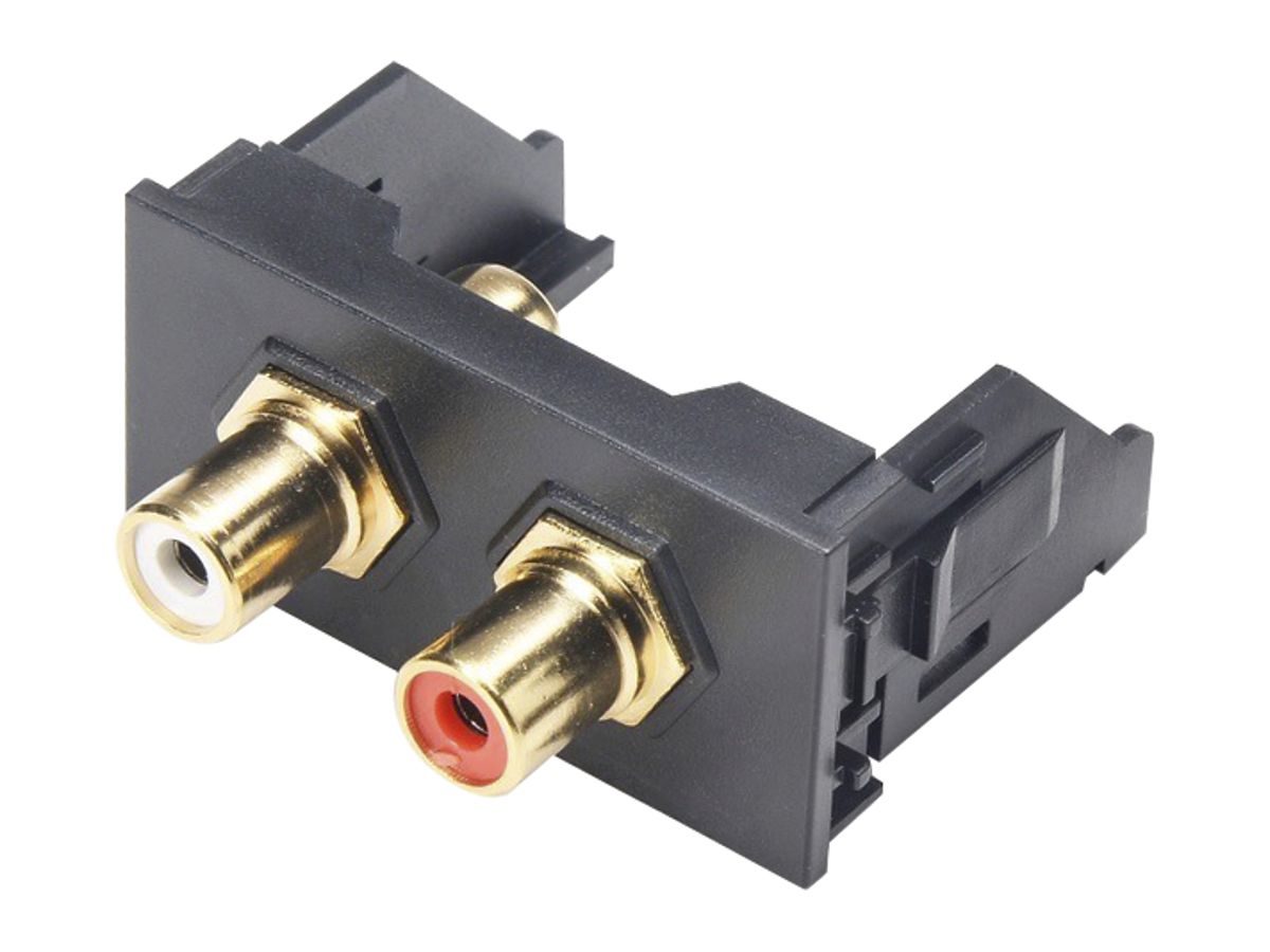 RCA-Modul Cecoflex für AV-Montagesystem, 2×RCA f/f, schwarz