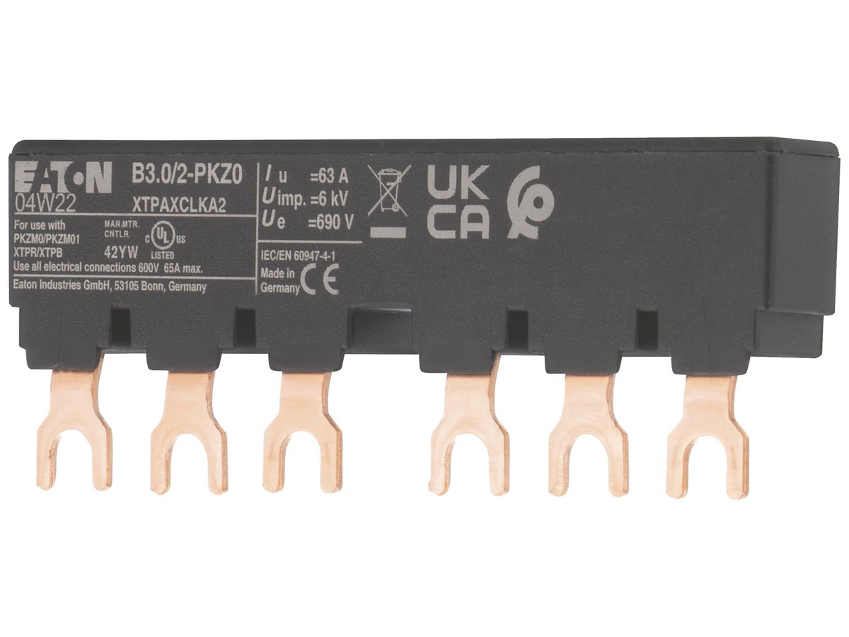 Kammschiene Eaton B3.0/2-PKZ0 Gabel 63A 90mm schwarz