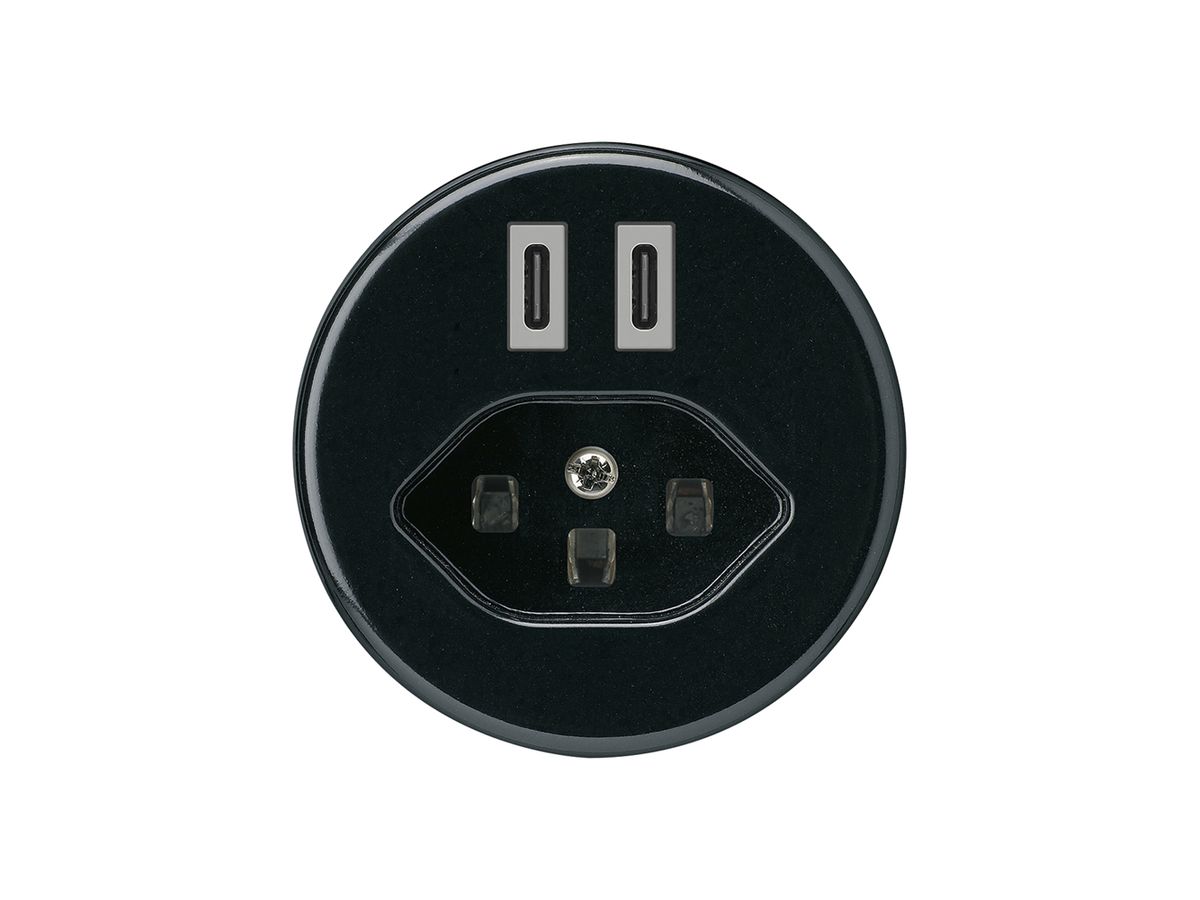 USB-Ladesteckdose Hager basico C-C 20W+T23 5V schwarz