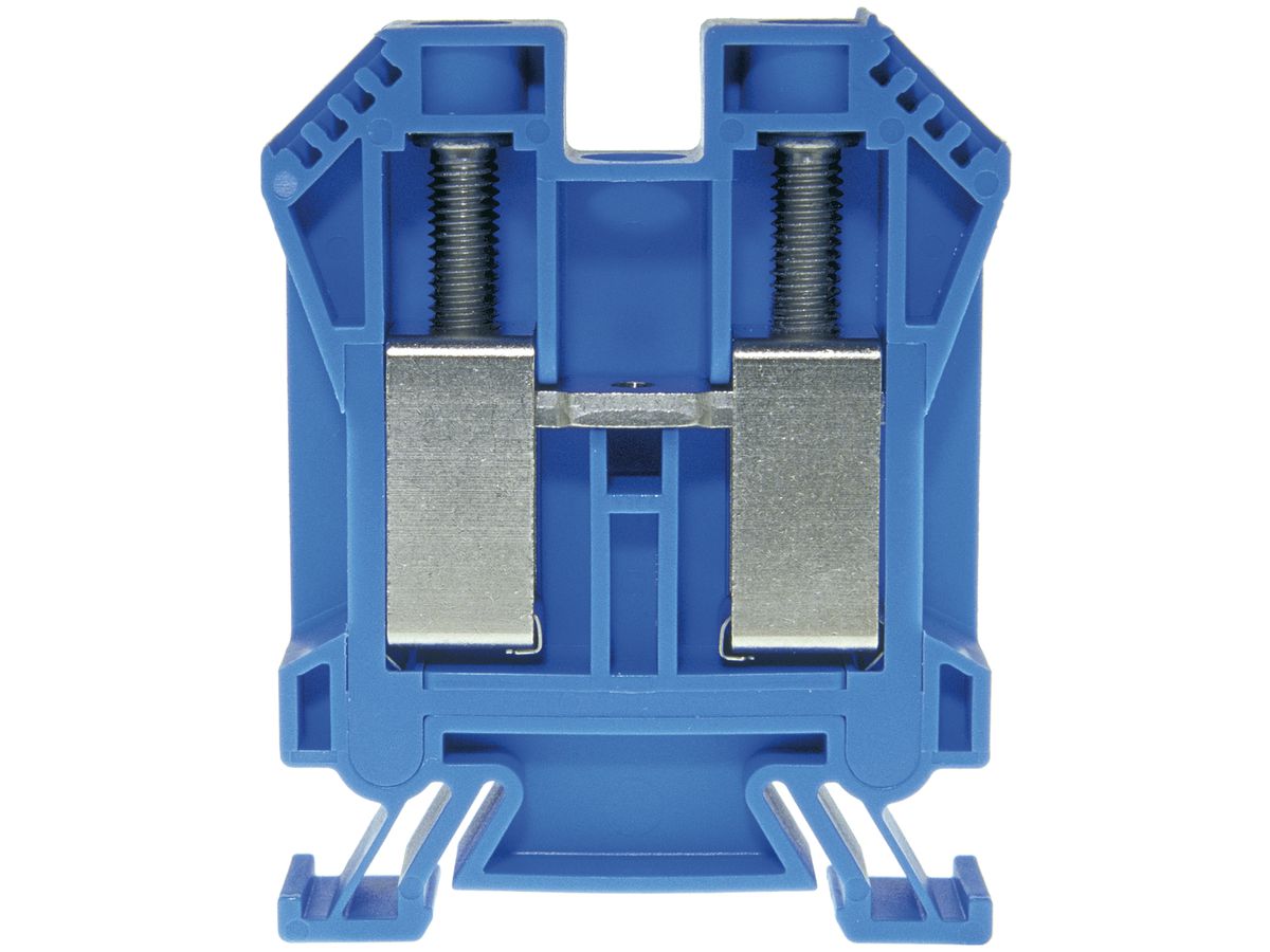 Durchgangs-Reihenklemme Woertz 25…50mm² 125A 1000V Schraubanschluss 2×1 TH35 bl