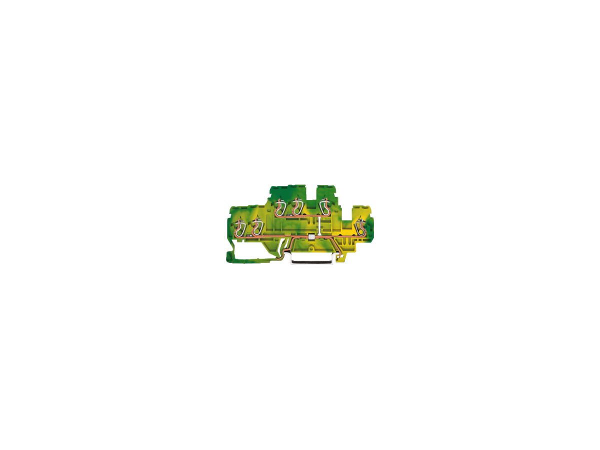 Doppelstockklemme WAGO 4mm² 6L, grün-gelb