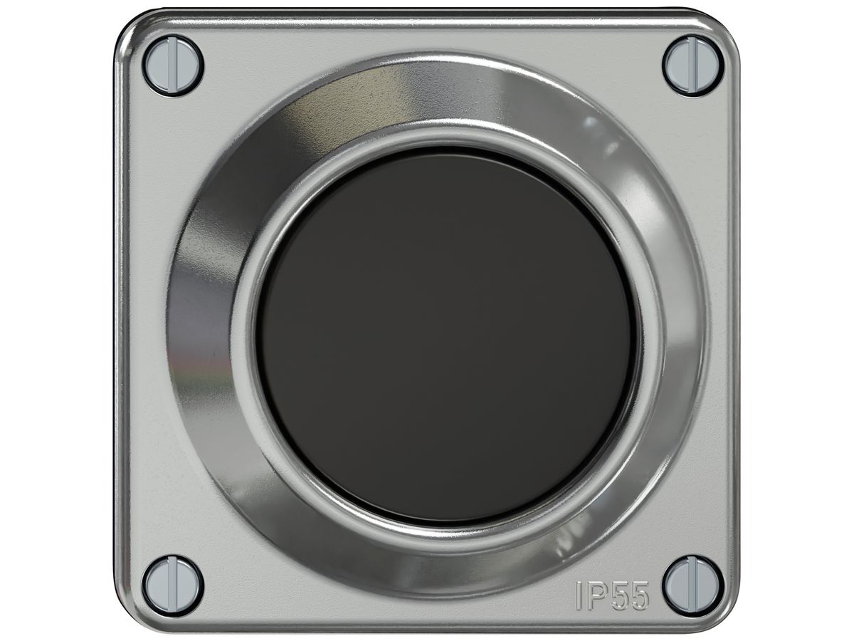Drucktaster ELEMENT SNAPFIX® 2P 16A 250V 87×91×43mm aluminium