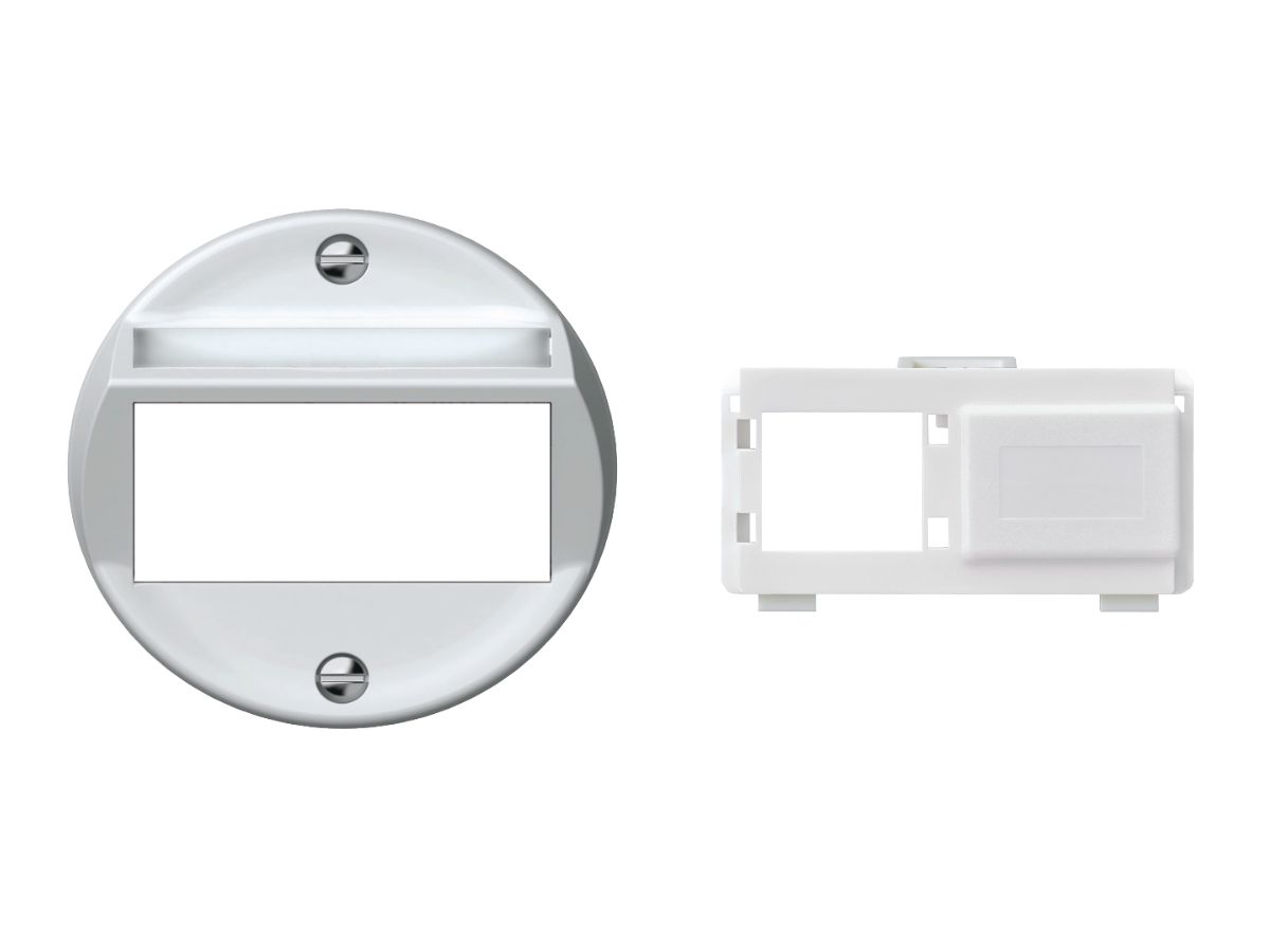 Frontset origin 2xRJ45 für R&M - mit Trägerplatte und 1x Blindmodul