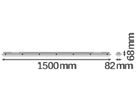 LED-Feuchtraumleuchte LDV DP S 46W 6400lm 4000K 1500mm grau