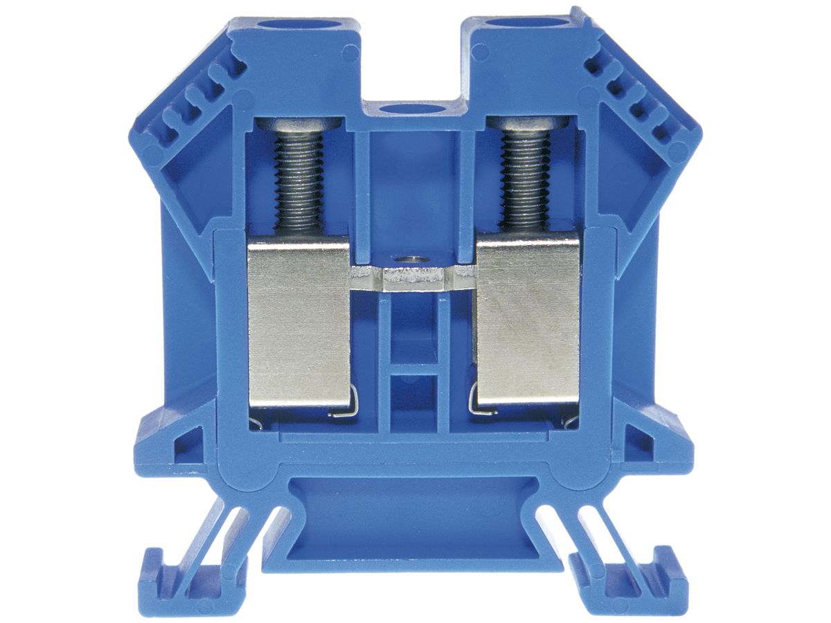 Durchgangs-Reihenklemme Woertz Ex 6…16mm² 76A 1000V Schraubanschluss 2×1 TH35 bl