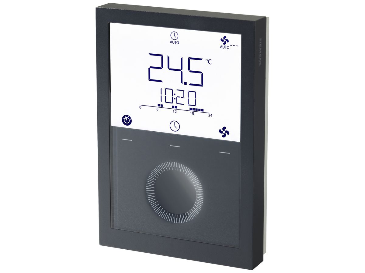 AP-Raumthermostat Siemens RDG200T/BK 230VAC 0…49°C 5A 134×92mm schwarz