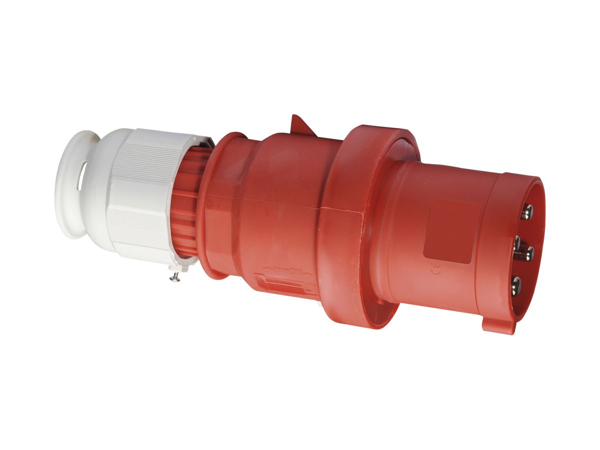Stecker CEE Bals 4P 63A 400V 6h rot IP44 vernickelt SK, TE-Plus