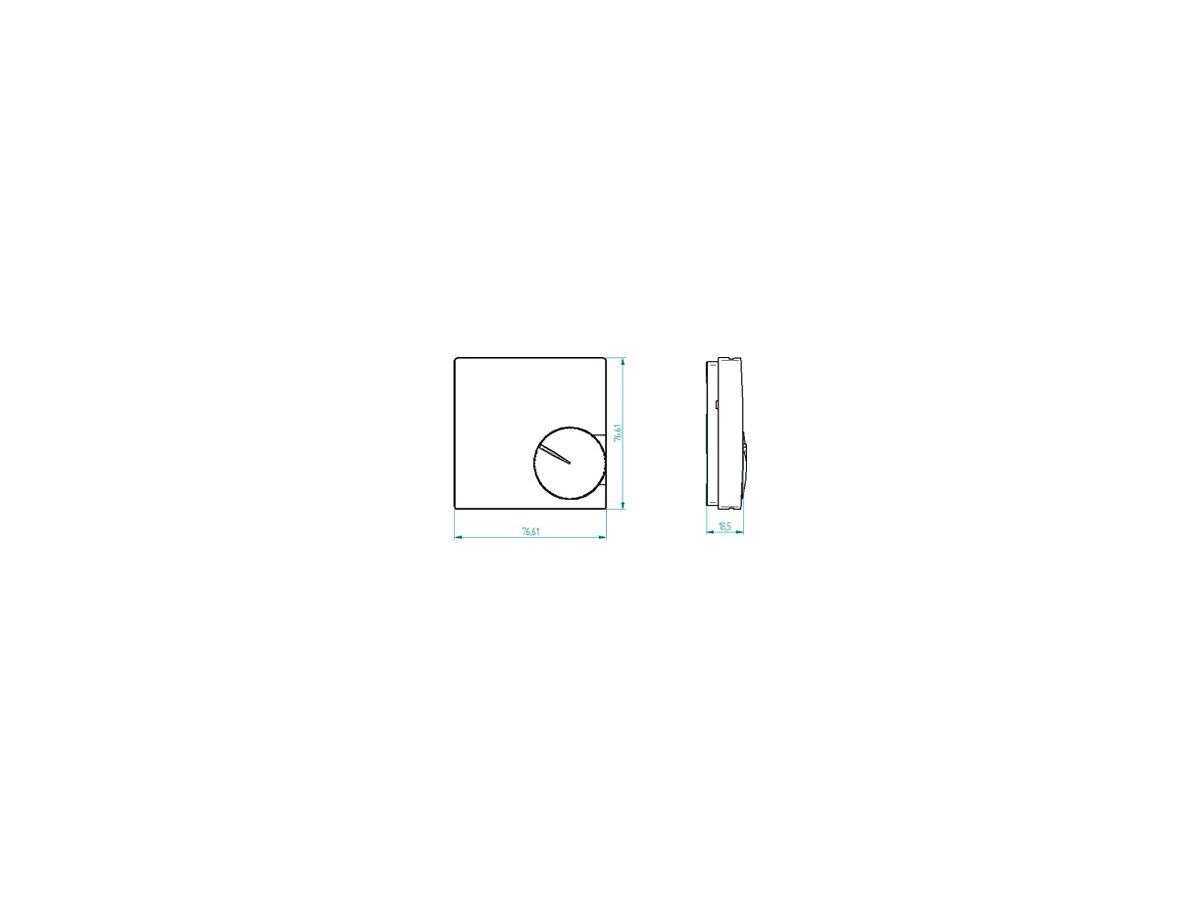 AP-Thermostat Eberle RTR-S 6121-6, 230V 1Ö/5A, 5…30°C, aktivweiss