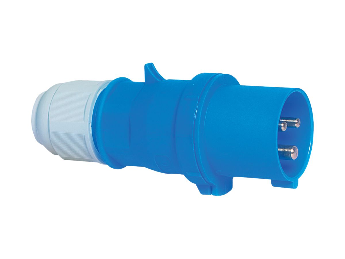 Stecker CEE Bals 3P 16A 230V 6h blau IP44 vernickelt QC.TE-Plus