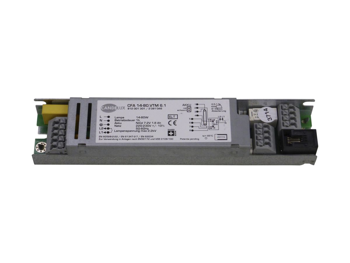 Notlichtelement für 4 Stift-FL 20…80W, T5/T8, Autotest