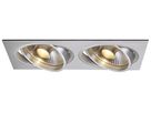 EB-Downlight SLV NEW TRIA, 2×GU10 75W eckig IP20 Aluminium gebürstet