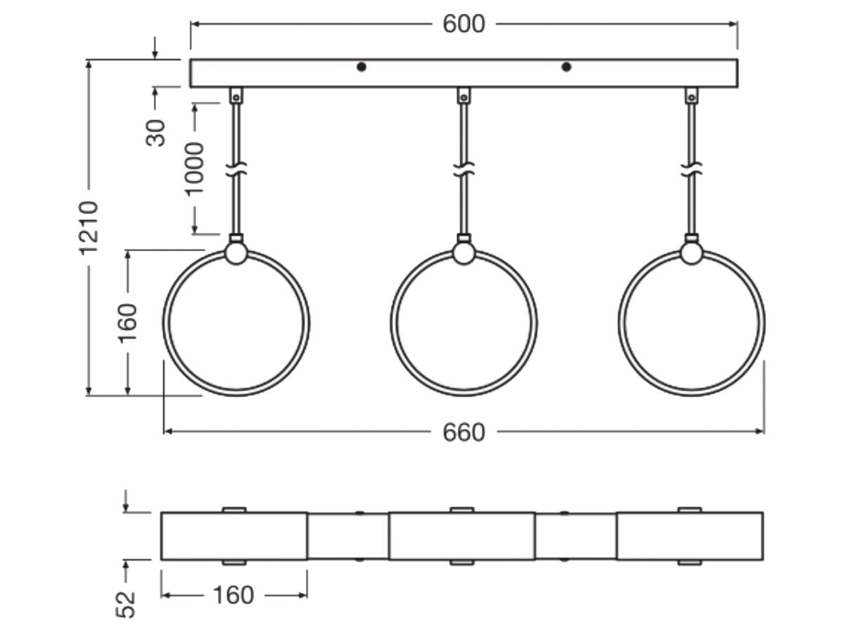 LED-Pendelleuchte LEDVANCE Decor Circle 20W 1300lm 865 Ø160m×660mm schwarz